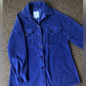 Corduroy lapis color boyfriend shirt